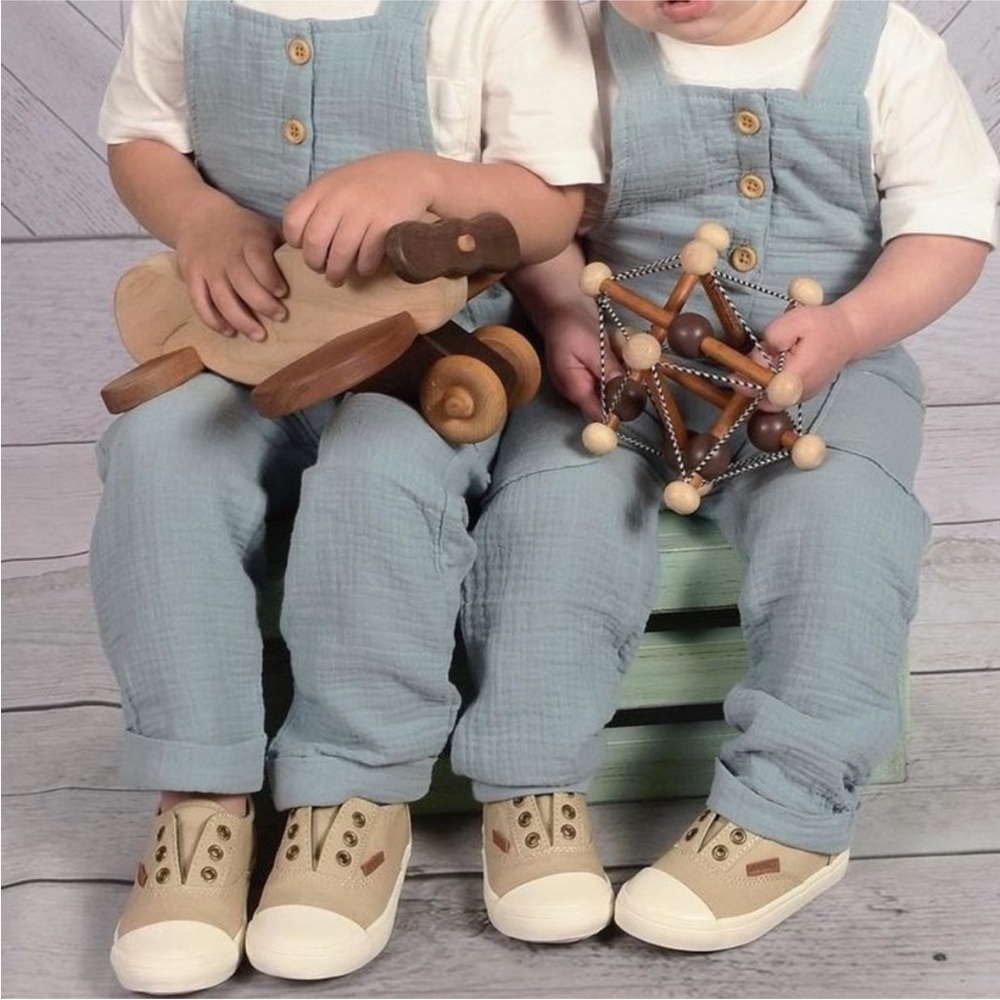 Light Blue Overalls with White T-Shirts